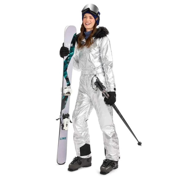 Tipsy Elves Size Medium Silver Bullet Ski Snowsuit Women Brand New With Tags - Picture 2 of 7